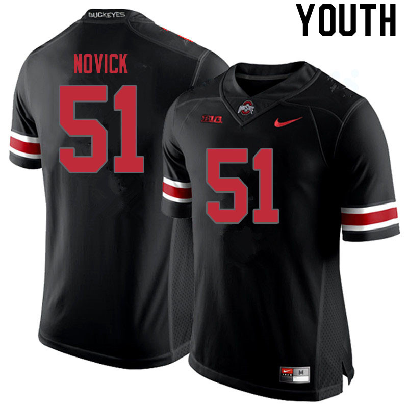 Ohio State Buckeyes Brett Novick Youth #51 Blackout Authentic Stitched College Football Jersey